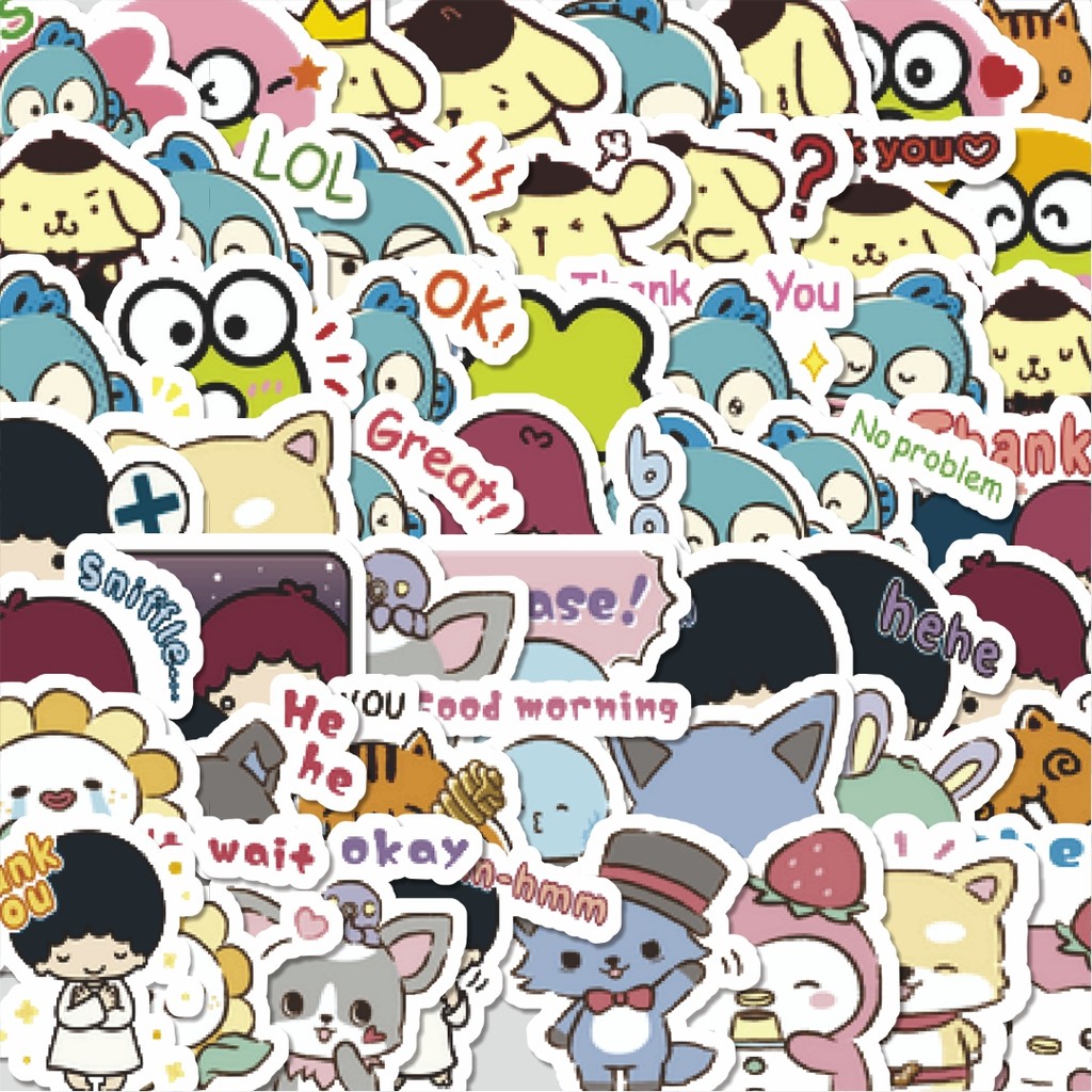 

Stiker Cutting Pack Stiker Kartun Sanrio Kawaii Character Mixed Series Isi 100Pcs Series Aesthetic Lucu Keren Untuk Koper Bahan Vynil