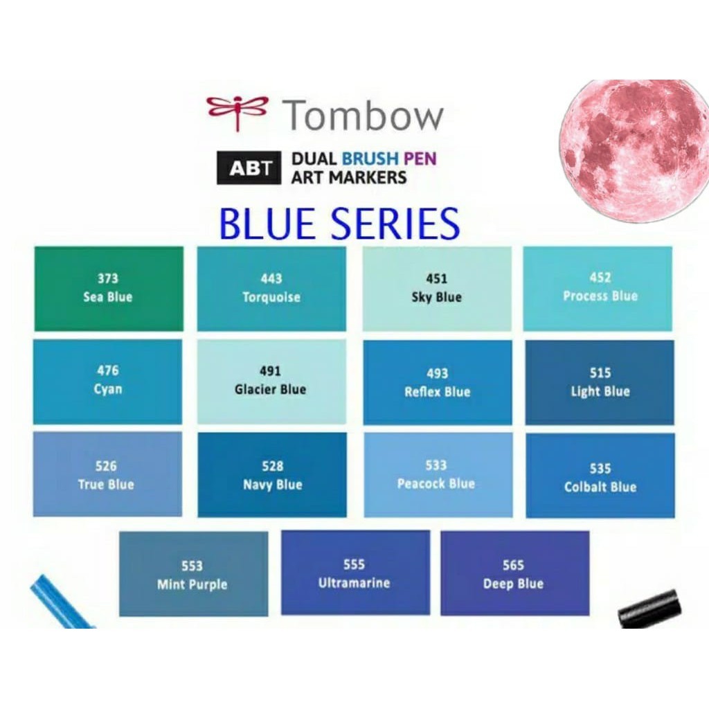 

Tombow ABT Dual Brush pen BLUE series