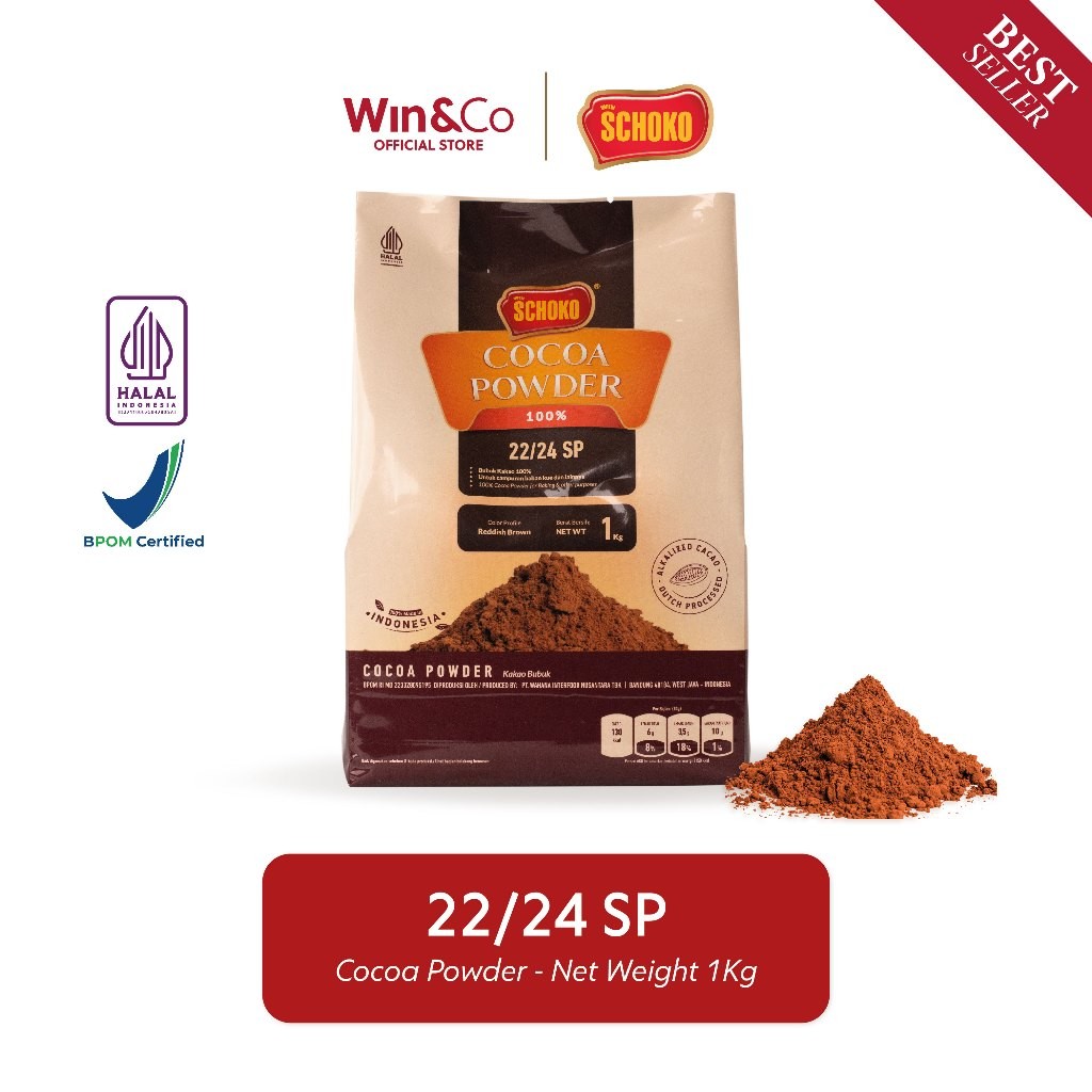 

SCHOKO SP Cocoa Powder / Cokelat Bubuk High Fat 22/24 - 1kg