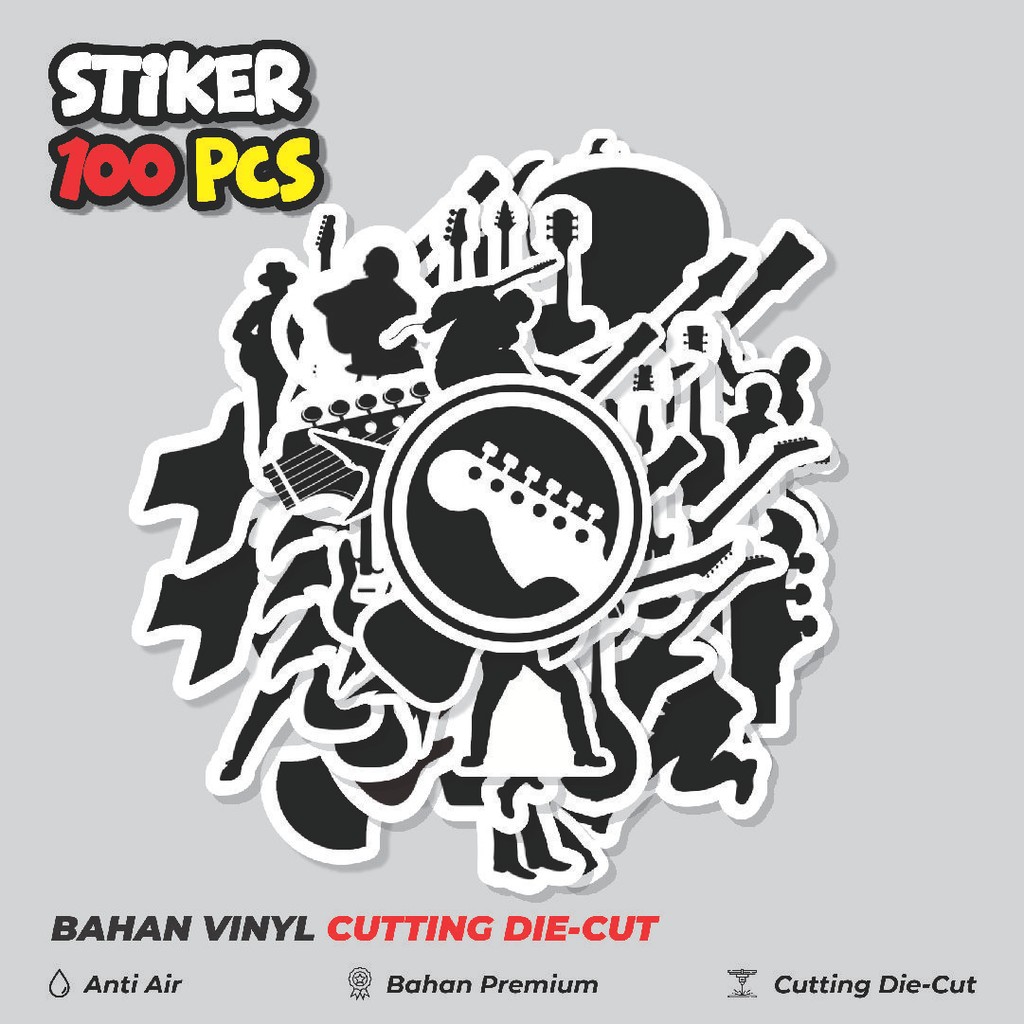 

Terbaru! 50 pcs Stiker People and Guitar Silhouette [Orang dan Siluet Gitar] Dekorasi Lucu Kreatif untuk Notebook, Skateboard, HP