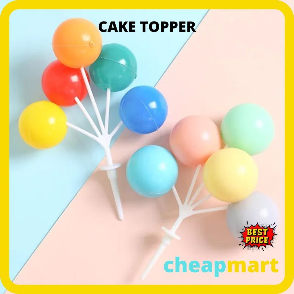 

[Min-3] [MODEL BOLA] Hiasan atas kue Cake Top Ball Topper Kue Bentuk Bola Hiasan Dekorasi Kue Ulang Tahun