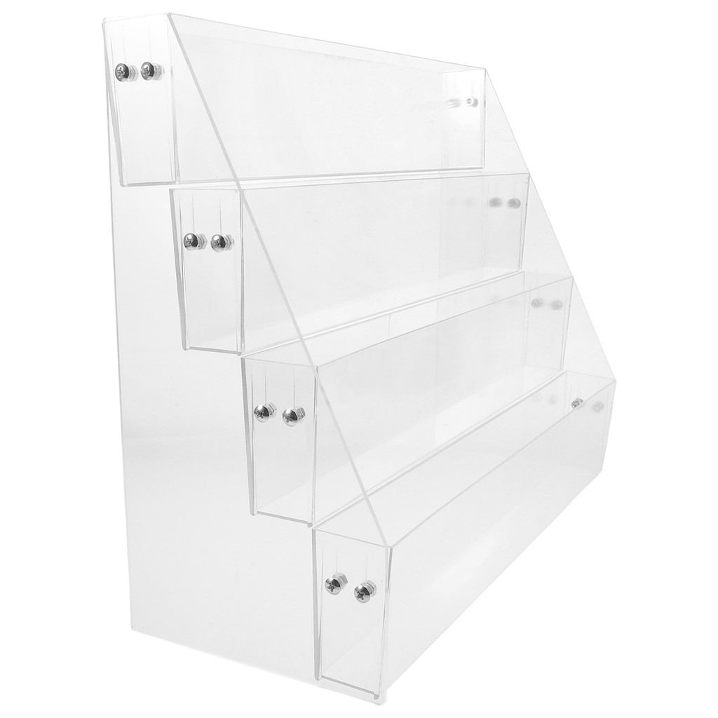 

Acrylic Display Stand 3 Tiered Transparent Card Rack Sticker Shelf Greeting Trading Storage Decor Mini Model