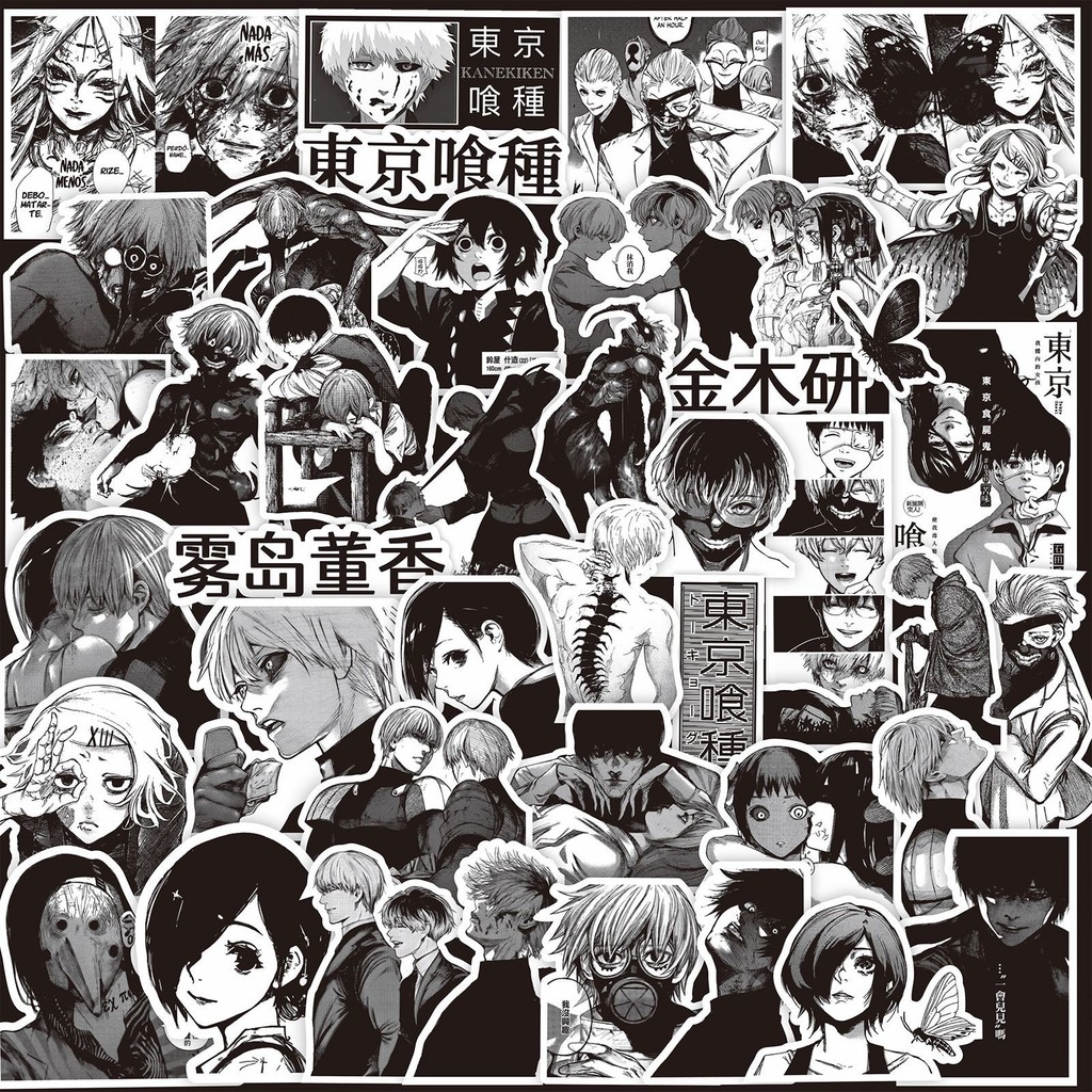 

70Pcs Black White Tokyo Ghoul Kaneki Ken Anime Stickers Decoration Suitcase Scrapbooking Laptop Stationery Manga Kid