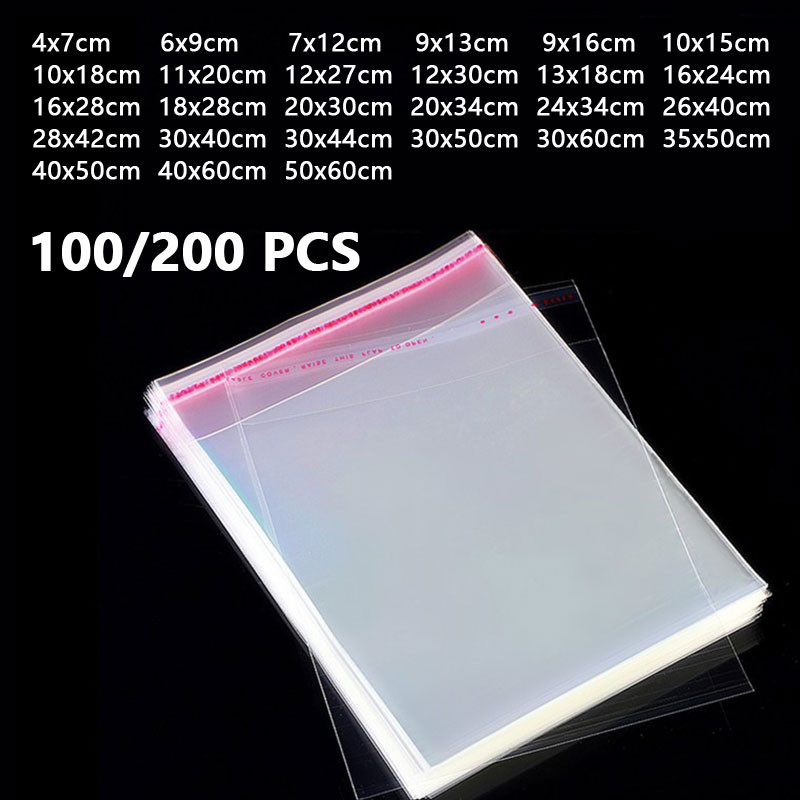 

Cellophane Self-adhesive Bag Plastic Opp Transparent Sealed Jewelry Gift Food Candy Chothes Cake Packaging Clear Pouches