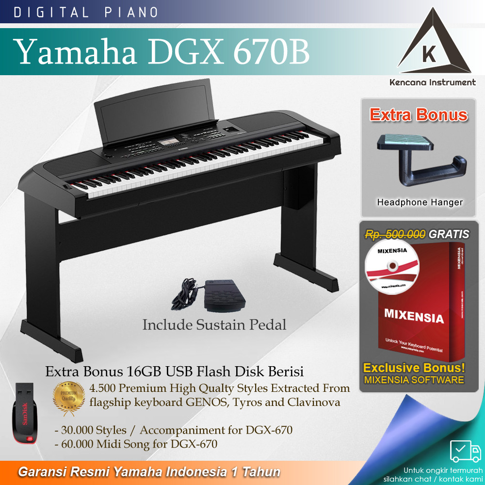 Yamaha DGX670 / DGX 670 Digital Piano (penerus DGX660 660)
