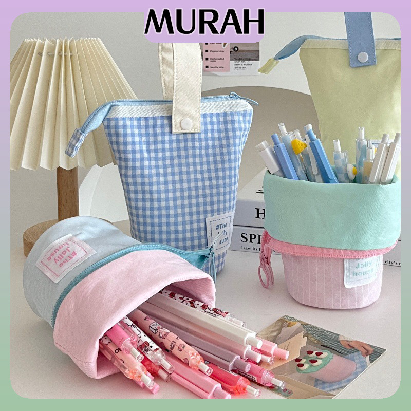 

Pencil Case Tempat Pensil Berdiri Standing Pen Case Pouch Bag Makeup / Tempat Pensil Lipat Pena Tempat Pena Kreatif Tas Office Student Stationery Organizer School Supplies
