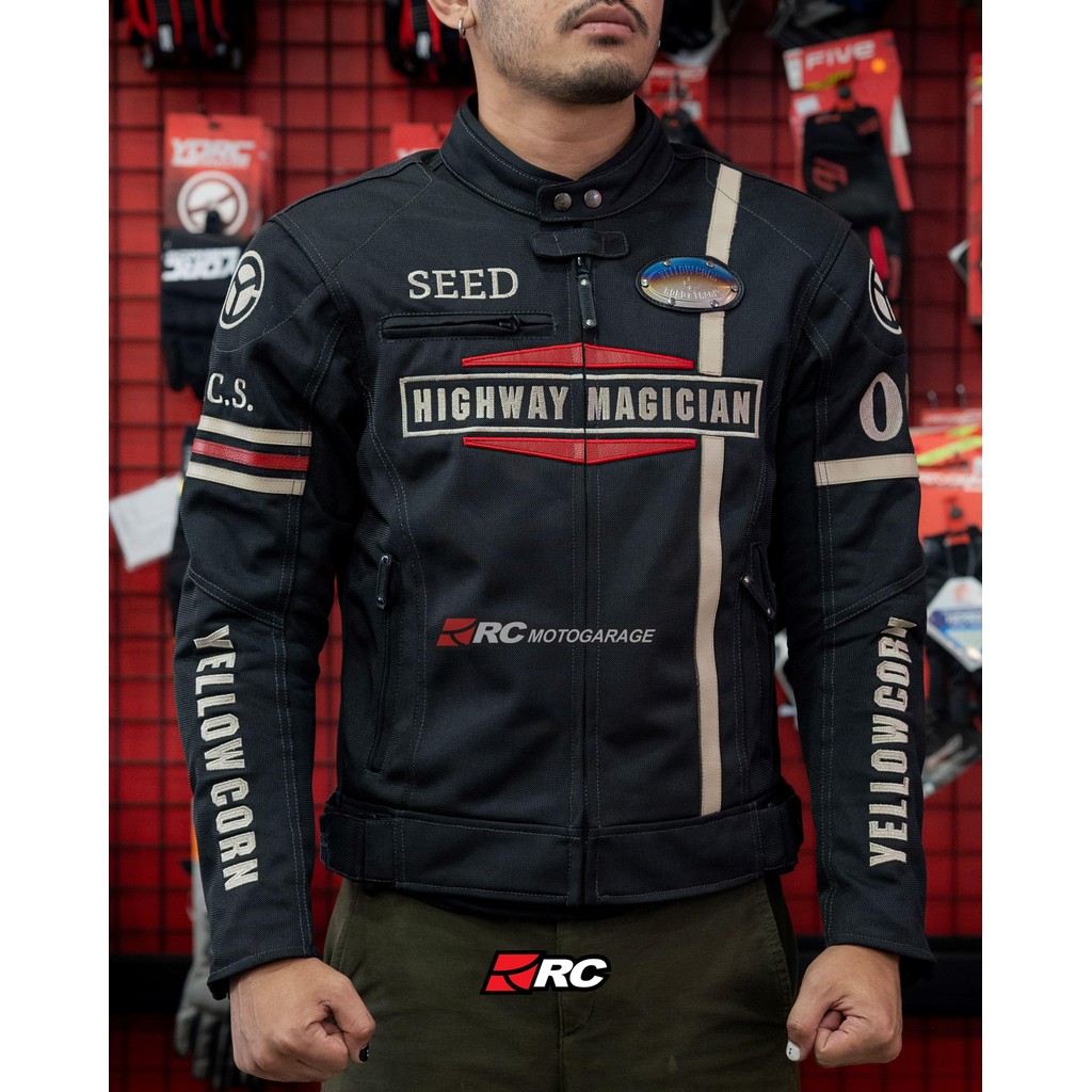 Jaket Motor -  Yellow Corn SJ 5108 Black Red Jacket Original