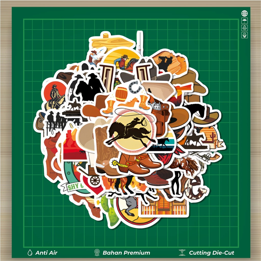 

HOT 50 PCS STIKER Stiker Cowboy Stiker Fashion Cars Decal Dingin Kartu Album Custom Vinyl Anti Air- Sticker Aesthetic Buku Journal Koper Casing HP Tablet Laptop Helm Motor Botol Minum