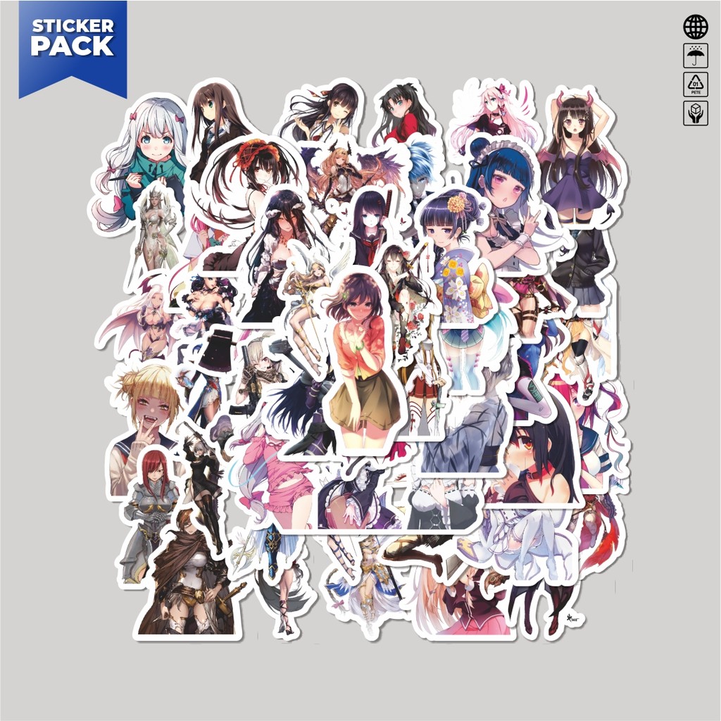 

[100PCS]Stiker Pack Stiker Acgn Beauty Girls Series Character Mix Aesthetic Vinyl Anti Air Dekorasi Sticker Laptop Buku Journal Koper Helm Casing HP Gitar Helm Skateboard