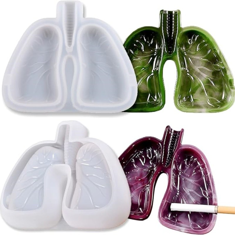

DIY Crystal Drop Resin Lung Shaped Ashtray Storage Box Silicone Mold