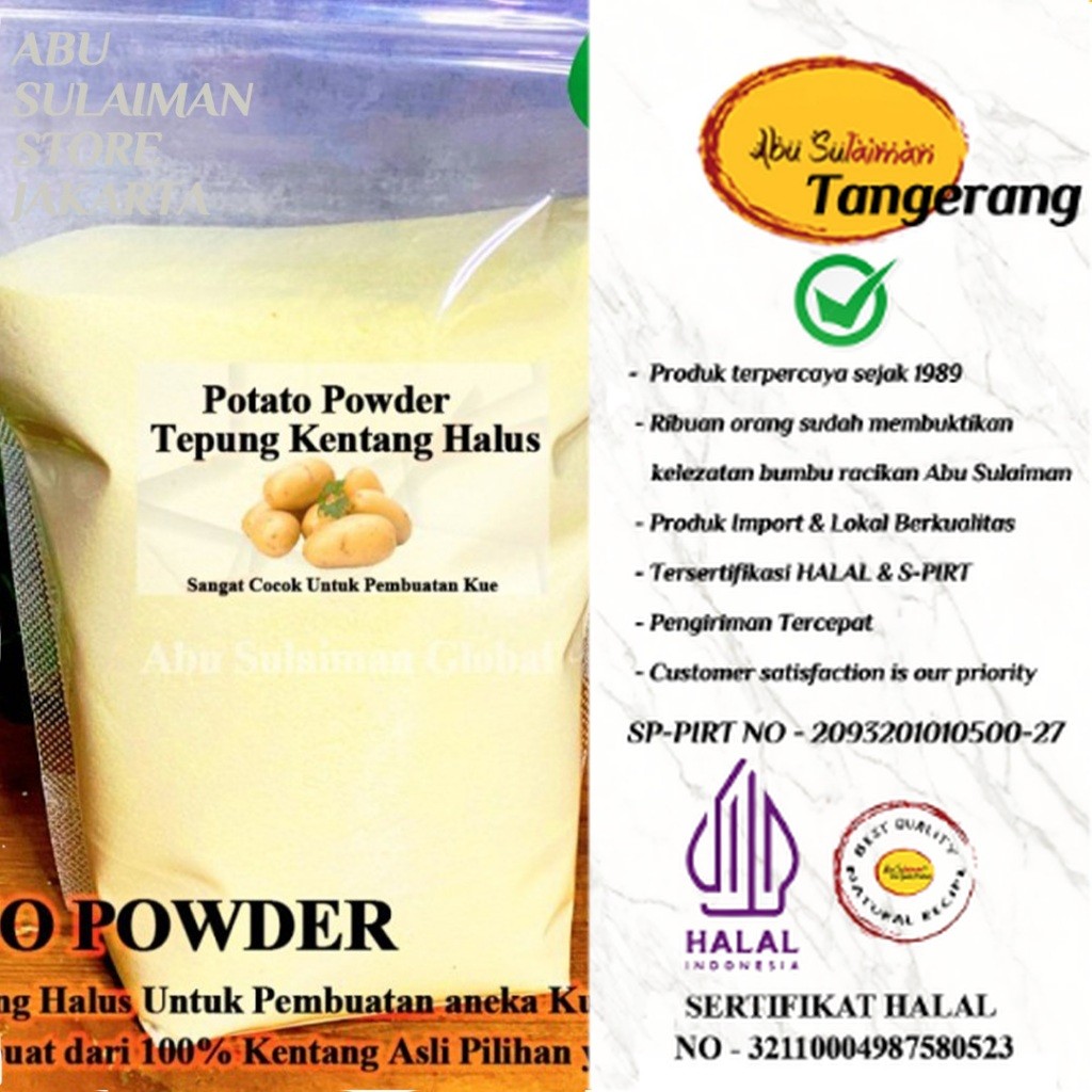 

POTATO FLAKES POWDER 1 KG / Mashed Potato / Potato Flakes Halus 1 KG / Tepung Kentang Long Potato 1 Kg