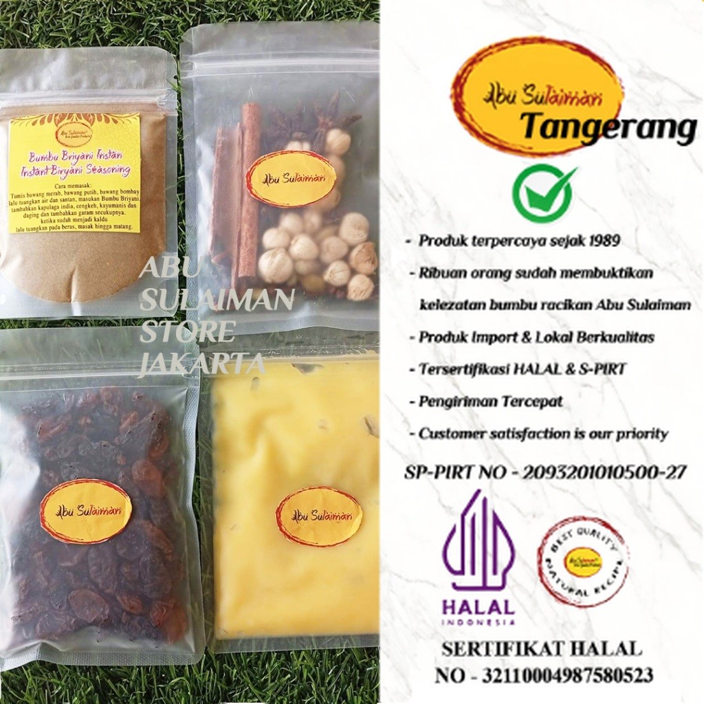 

BUMBU LENGKAP LEBIH HEMAT BRIYANI INSTANT/ EKSTRA REMPAH KISMIS DAN MINYAK MARGARIN UNTUK 1 KG BERAS