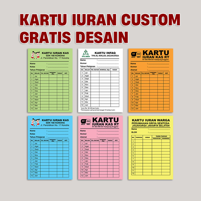 

KARTU IURAN CUSTOM DESAIN