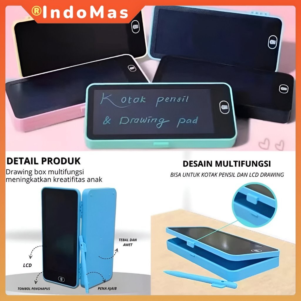 

Kotak Pensil Anak LCD 2in1 – Tempat Alat Tulis & Papan Gambar Digital Edukatif