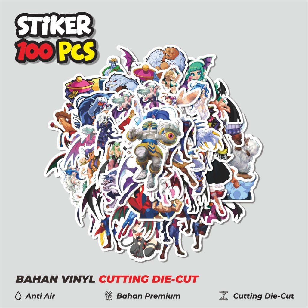 

Terbaru! 50 pcs Stiker Video Game Series Darkstalker Character Mix Dekorasi Lucu Kreatif untuk Notebook, Skateboard, HP