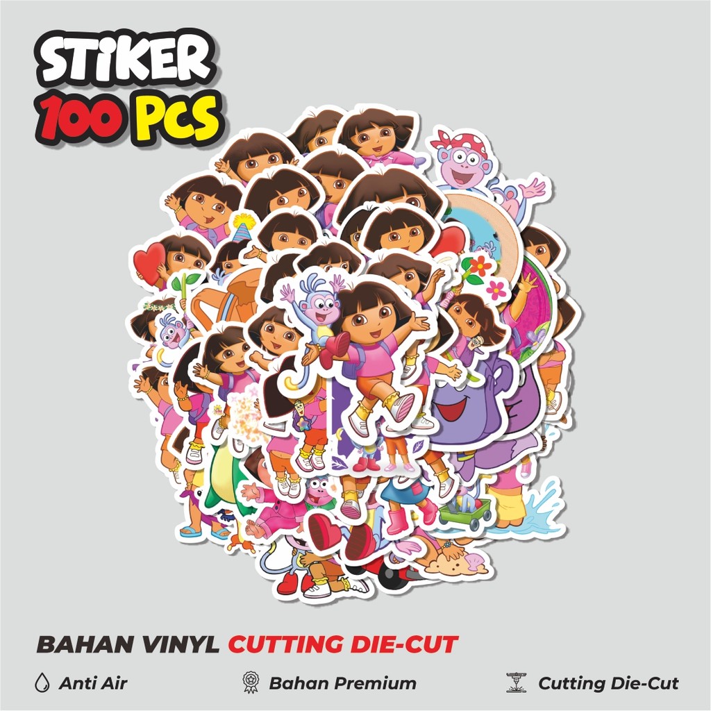 

Terbaru! 50 pcs Stiker Nickelodeon Series Dorra The Explorer Dekorasi Lucu Kreatif untuk Notebook, Skateboard, HP