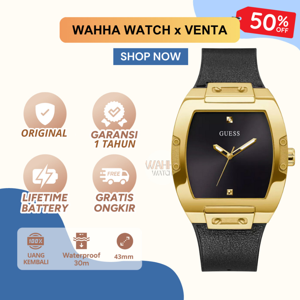 Jam Tangan Analog Guess Pria Guess GW0386G3 - Black PHOENIX [BERGARANSI]