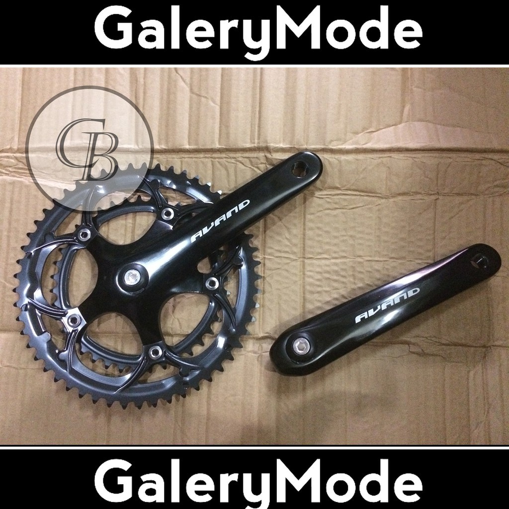 Gir Gear Crank Crank Set Sepeda Balap Roadbike 2 Speed 53T 39T 170mm Avand Hitam Murah Ori Original 