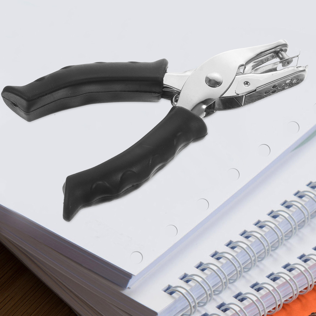 

Small Hole Punch Manual Portable Puncher Card Tool Planner Black Handheld Paper Child