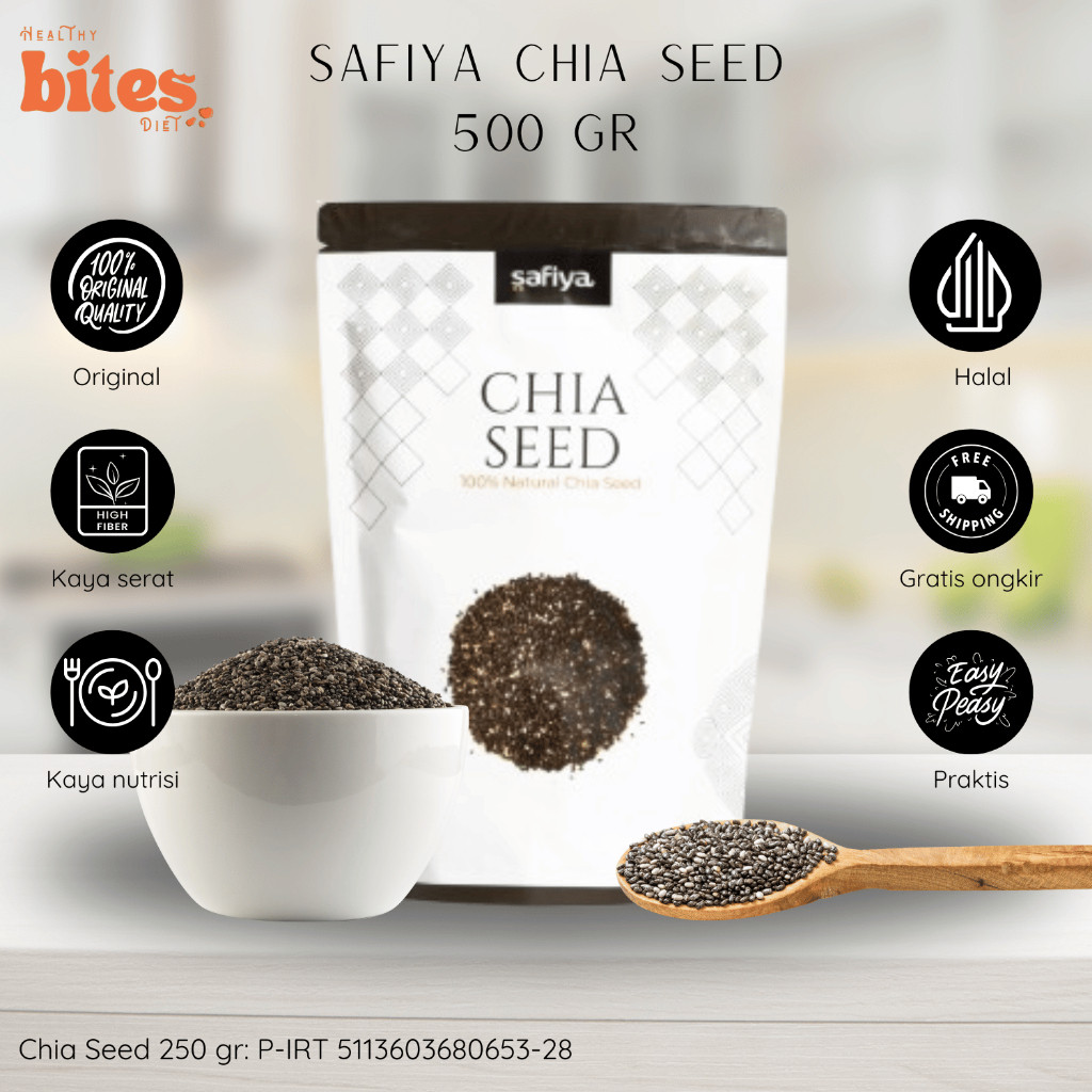 

Chiaseed Organik Safiya 500 Gram - Chia Seed Premium | Healthy Bites Diet Store