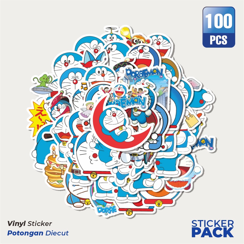 

Super Hemat! 100 PCS Stiker Anime Kartun Series Doraemon Dekorasi Lucu Kreatif untuk Notebook, Skateboard, HP