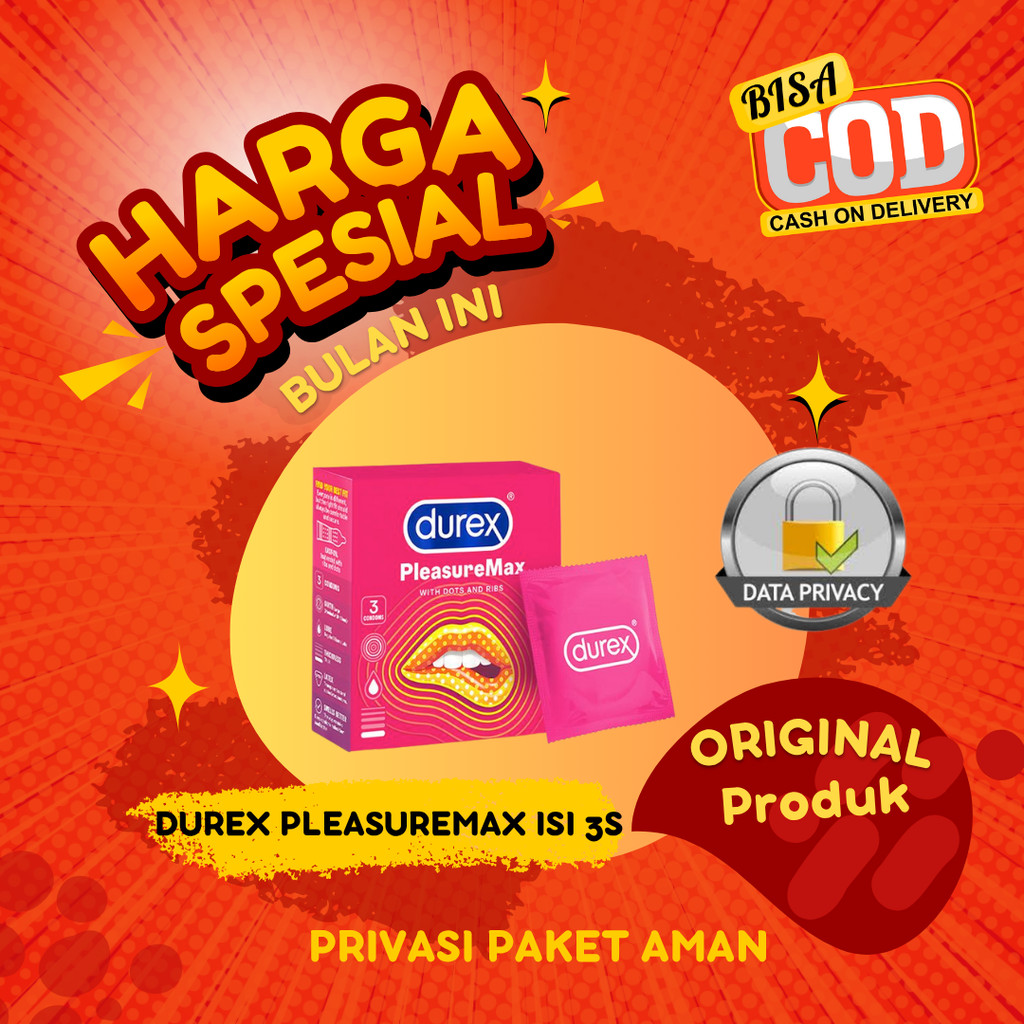 Durex Pleasuremax Kondom Gerigi Kondom Aman Pria 3s - Condom with Special Lubricant promo terbaru