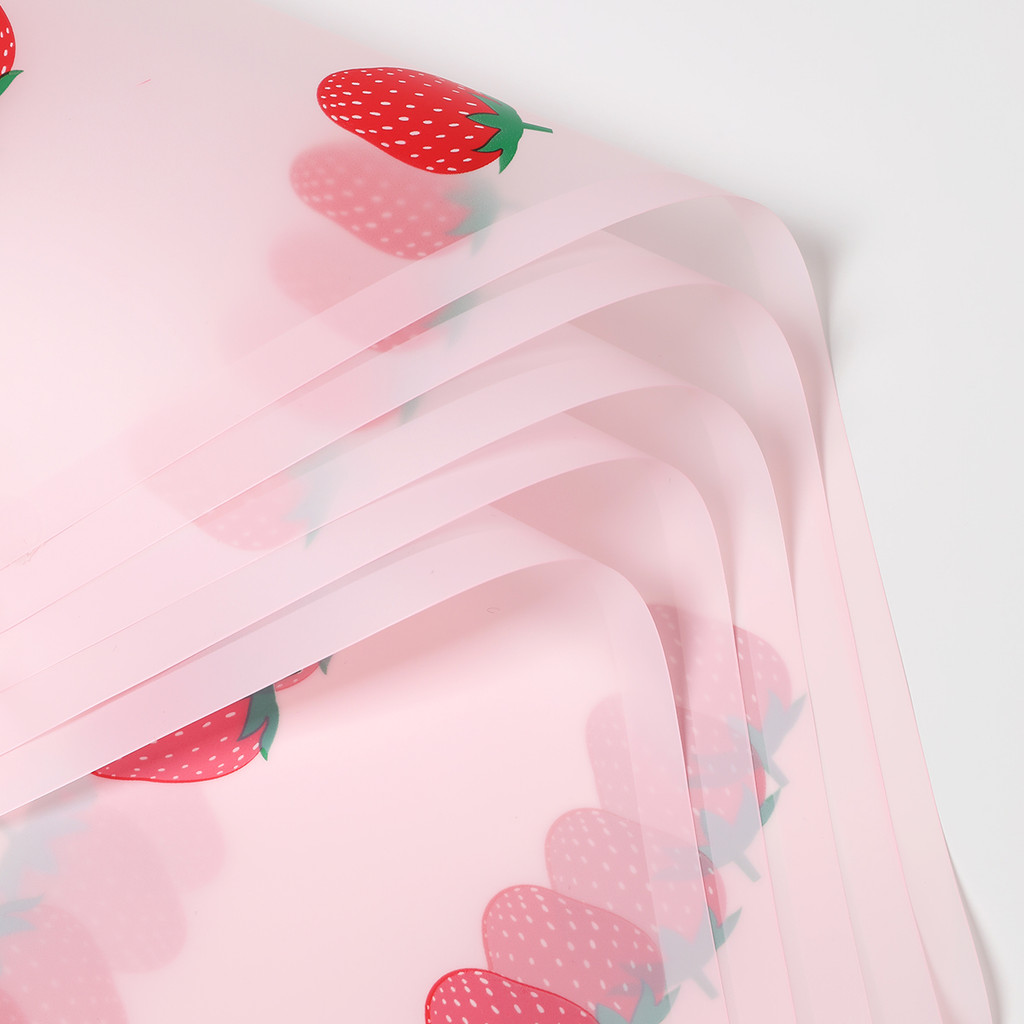 

20pcs Strawberry Jelly Wrapping Paper 57*57cm Flower Bouquet Packaging Paper Wedding Decor DIY Handmade Crafts Wrapping Paper