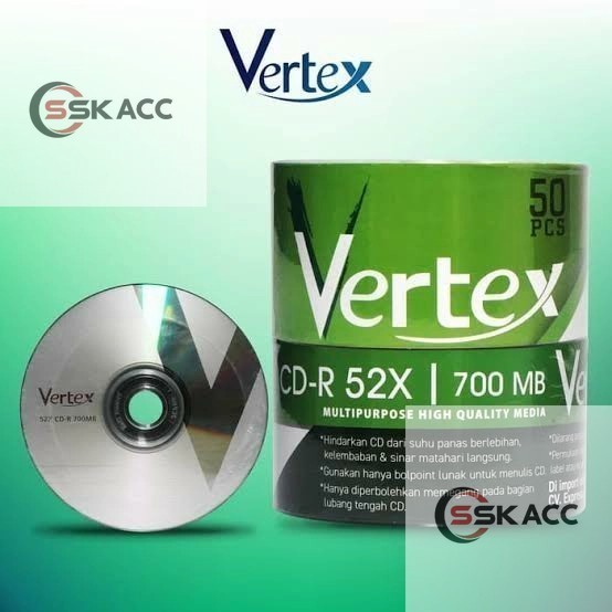 CD-R Vertex CD Blank 700 MB Eceran Kepingan