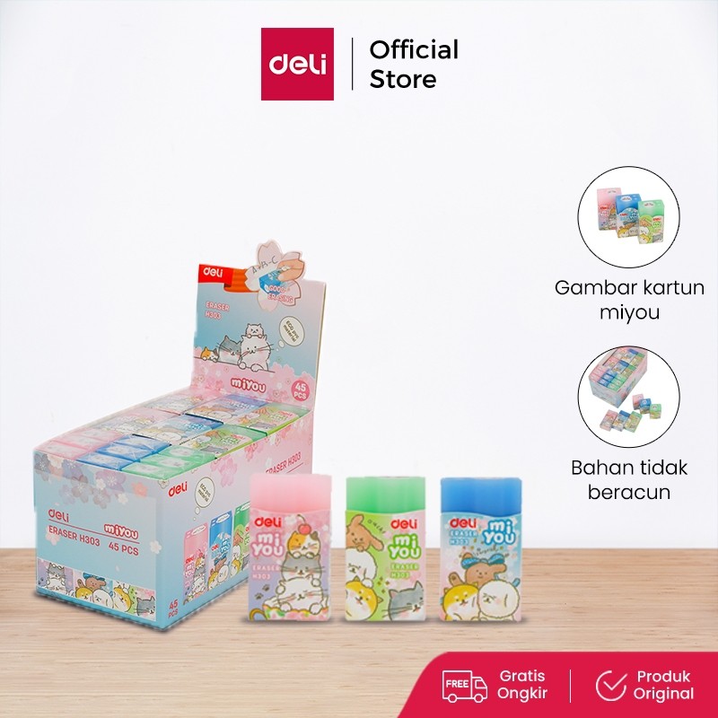 Deli Eraser / Penghapus Bersih Eco PVC Desain Miyou EH303