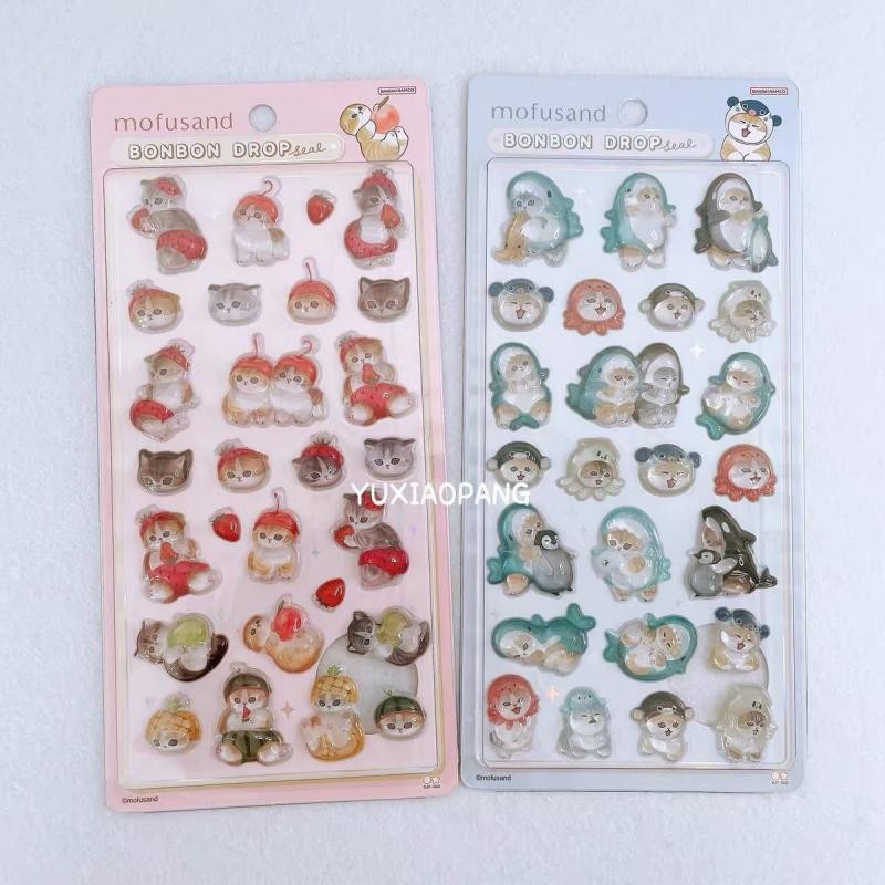 

Kawaii Mofusand Shark Cat Stickers Anime Cartoon 3D Stickers Desktop Decoration Students Birthday Gifts Creative Peripherals