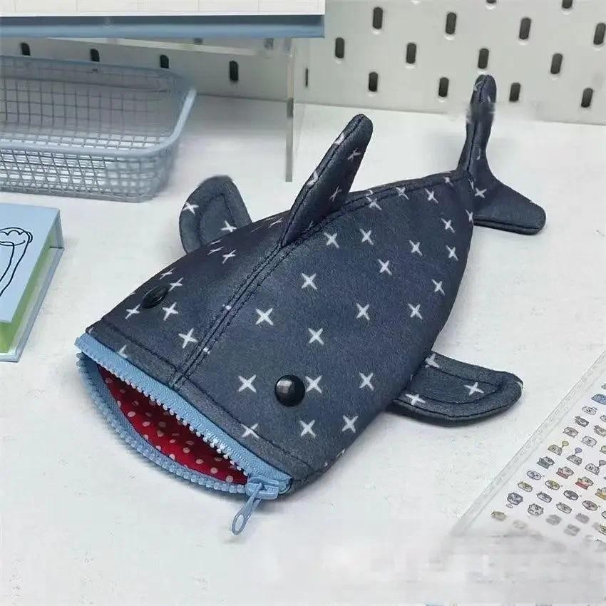 

Shark Pencil Case,Shark mouth zipper Pencil Pouch Cute Shark Pencil,Special Idea canva Animal Stationery Pouch for Office Supply