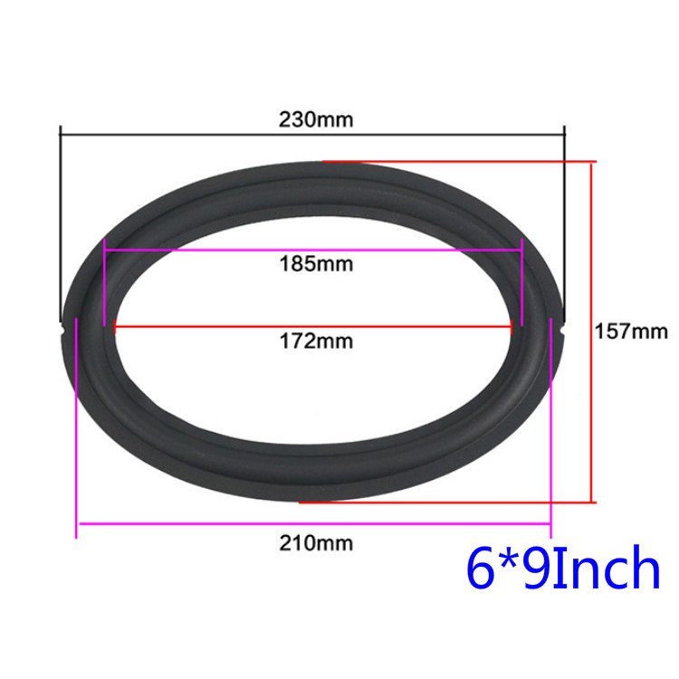6x9inch 230mm Car Speaker Rubber Surround Repair Oval Loundspeaker DIY Suspension 6*9 inch GHXAMP 2P