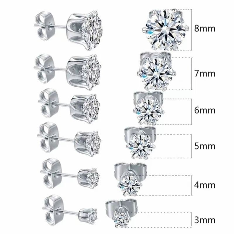 1 Pasang Anting titanium / Antng  Kuping Tindik Diamond Titanium 100% / Subang Pria dan wanita