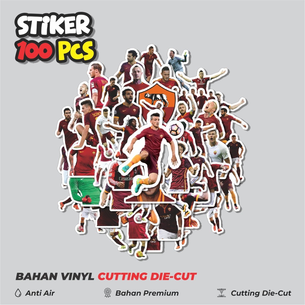 

Terbaru! 50 pcs Stiker Football Series AS Roma Dekorasi Lucu Kreatif untuk Notebook, Skateboard, HP