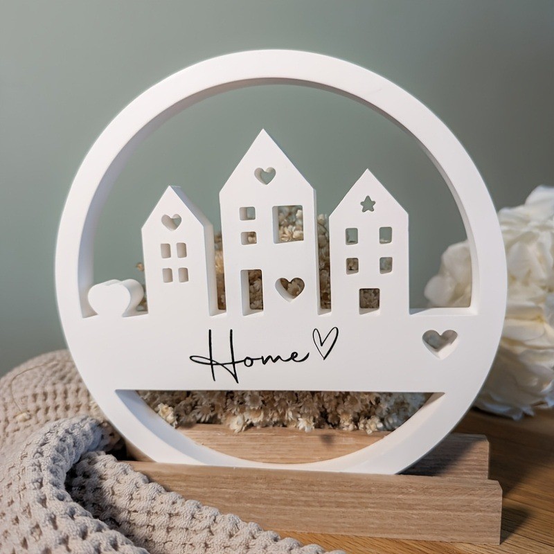 

Circular Ring Love House Castle Pendant Silicone Mold DIY Gypsum Concrete Small House Decoration Resin Mold Handicrafts Casting
