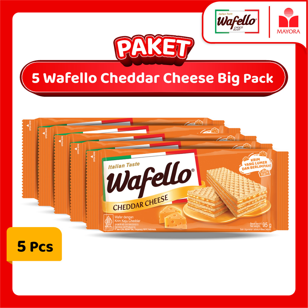 

Paket 5 Wafer Wafello Cheddar Cheese Big Pack