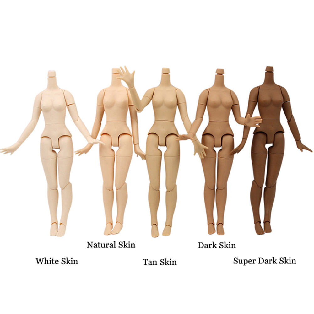 Joint Body 21cm For 30cm 1/6 Blyth Doll with Big Breast Different skin color white tan dark skin Sui