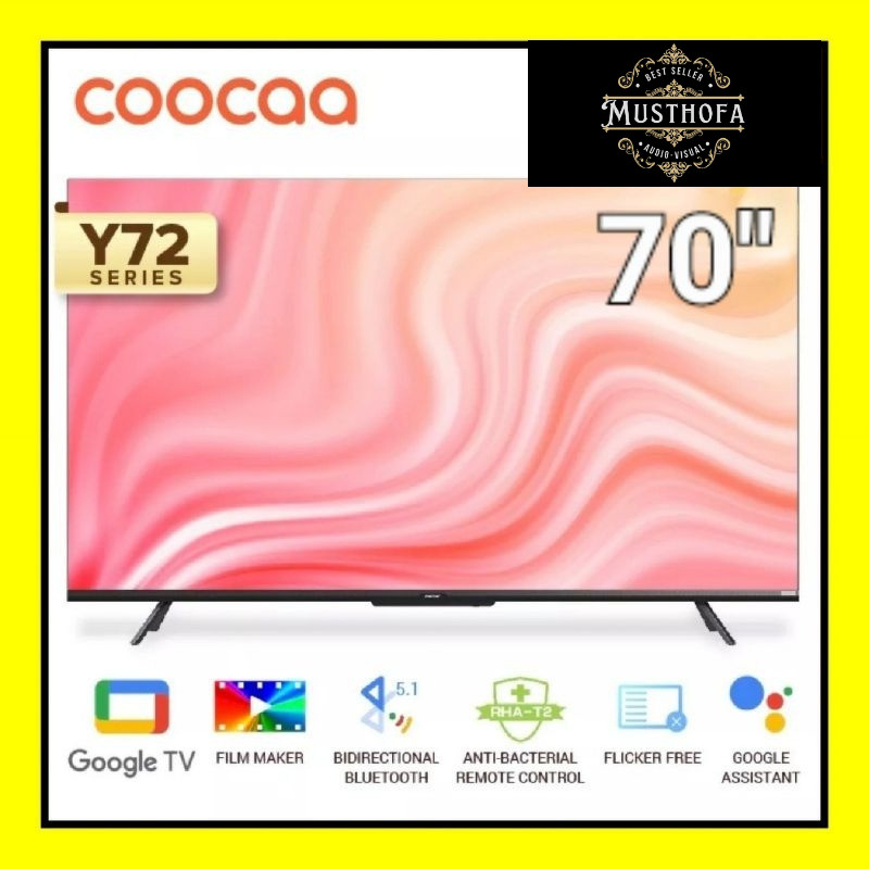 Google TV COOCAA 70 Inch Smart LED TV - Flicker Free COOCAA 70Y72 - TV