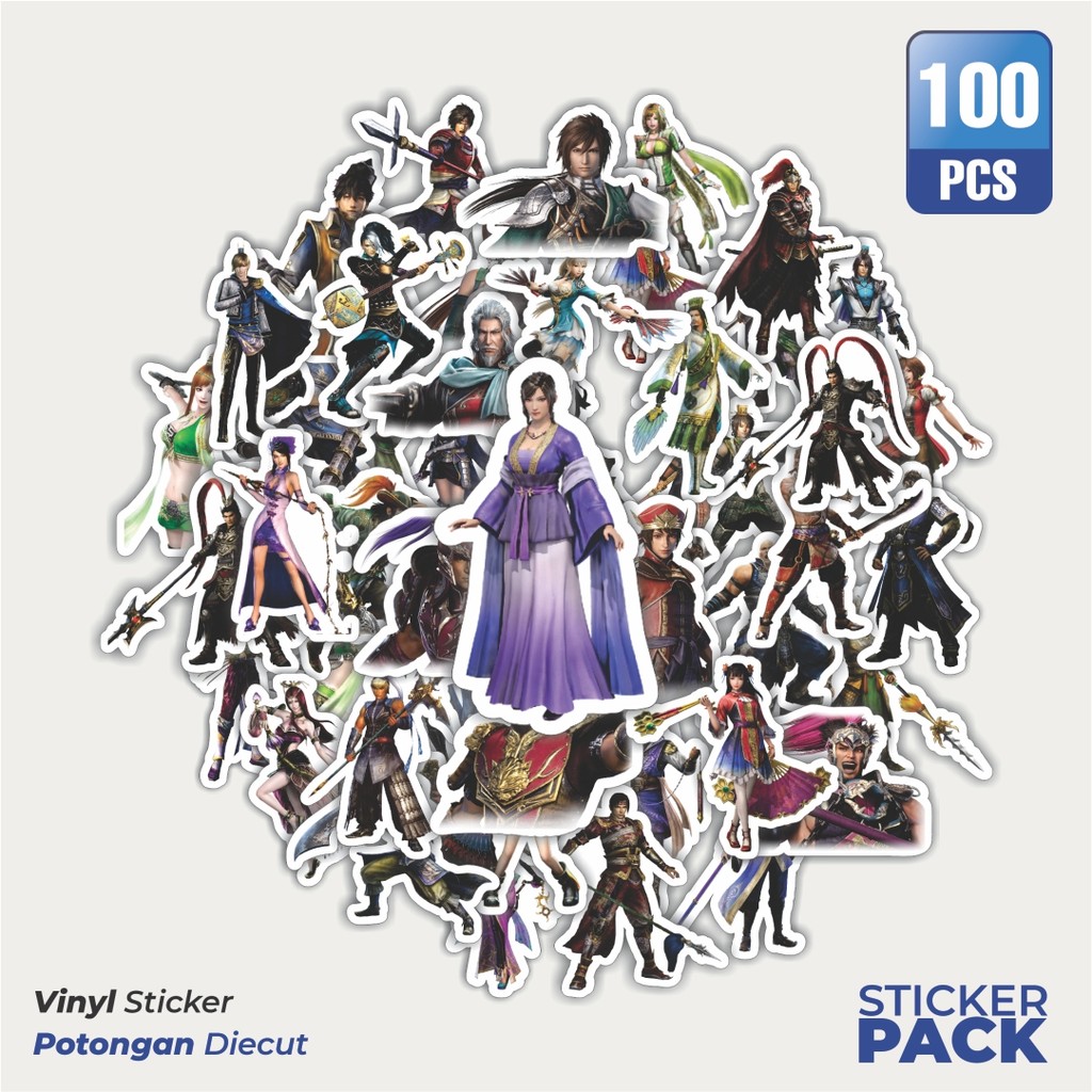 

100 PCS STIKER Gamae Series Dynasty Warriors Character Mix 3 Waterproof Aesthetic- Untuk Laptop, Motor, dan Helm - Paper Stationery Pack