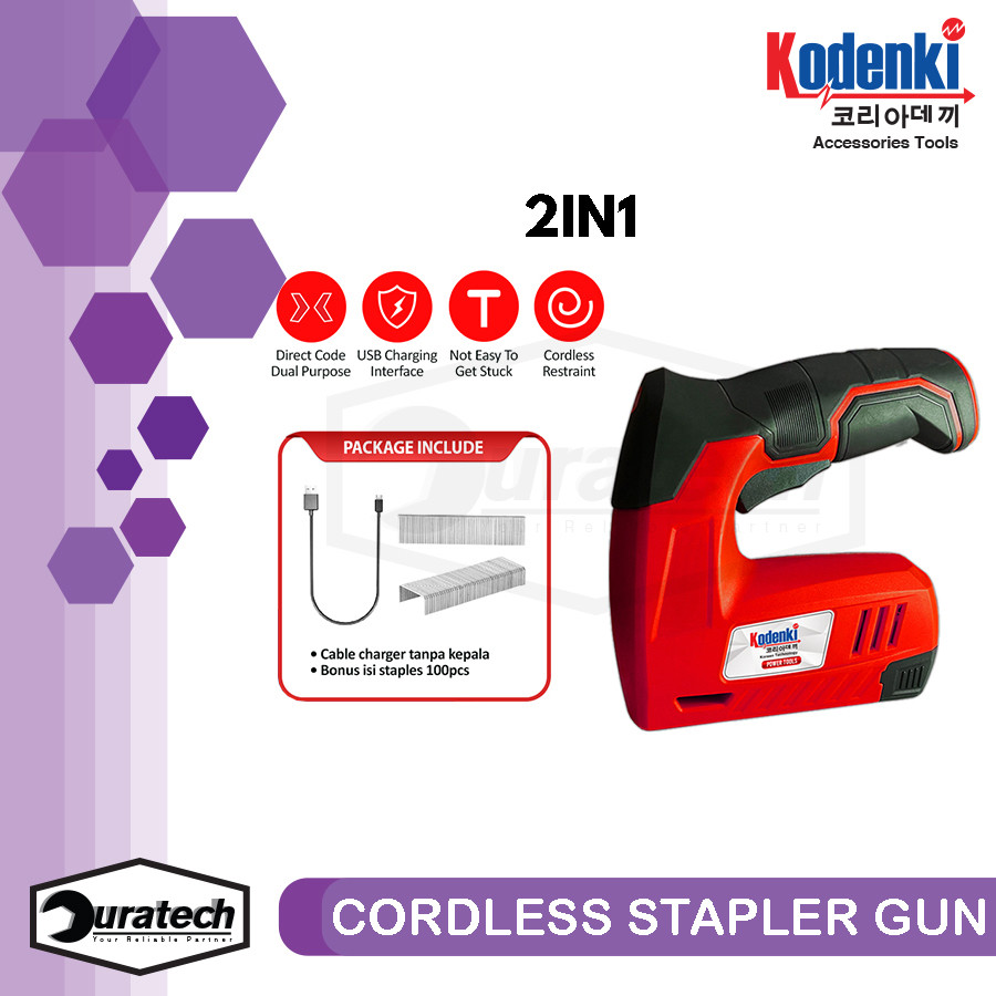 

COD Mesin paku staples tembak 2in1 baterai cordless stapler gun Kodenki - Alat stapler gun batre cordless isi pay tembak F10MO 1006J 1008J 1010J 2in1 2 in 1 tanpa kabel Stapler gun untuk kayu rumah DIY kertas kulit USB isi ulang rumah KDK-CSG1