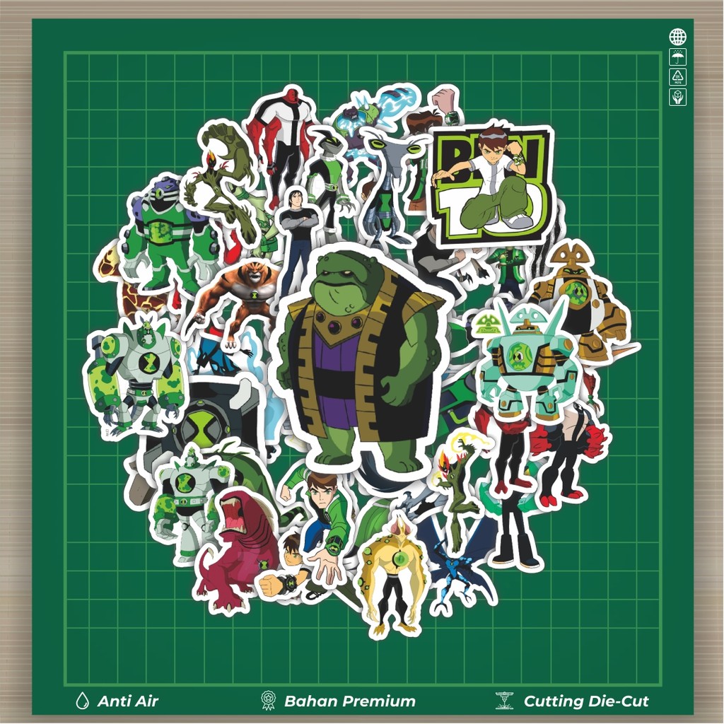 

HOT 50 PCS STIKER Stiker Kartun Series Ben Ten Karakter Mix 6 Stiker Fashion Cars Decal Dingin Kartu Album Custom Vinyl Anti Air- Sticker Aesthetic Buku Journal Koper Casing HP Tablet Laptop Helm Motor Botol Minum