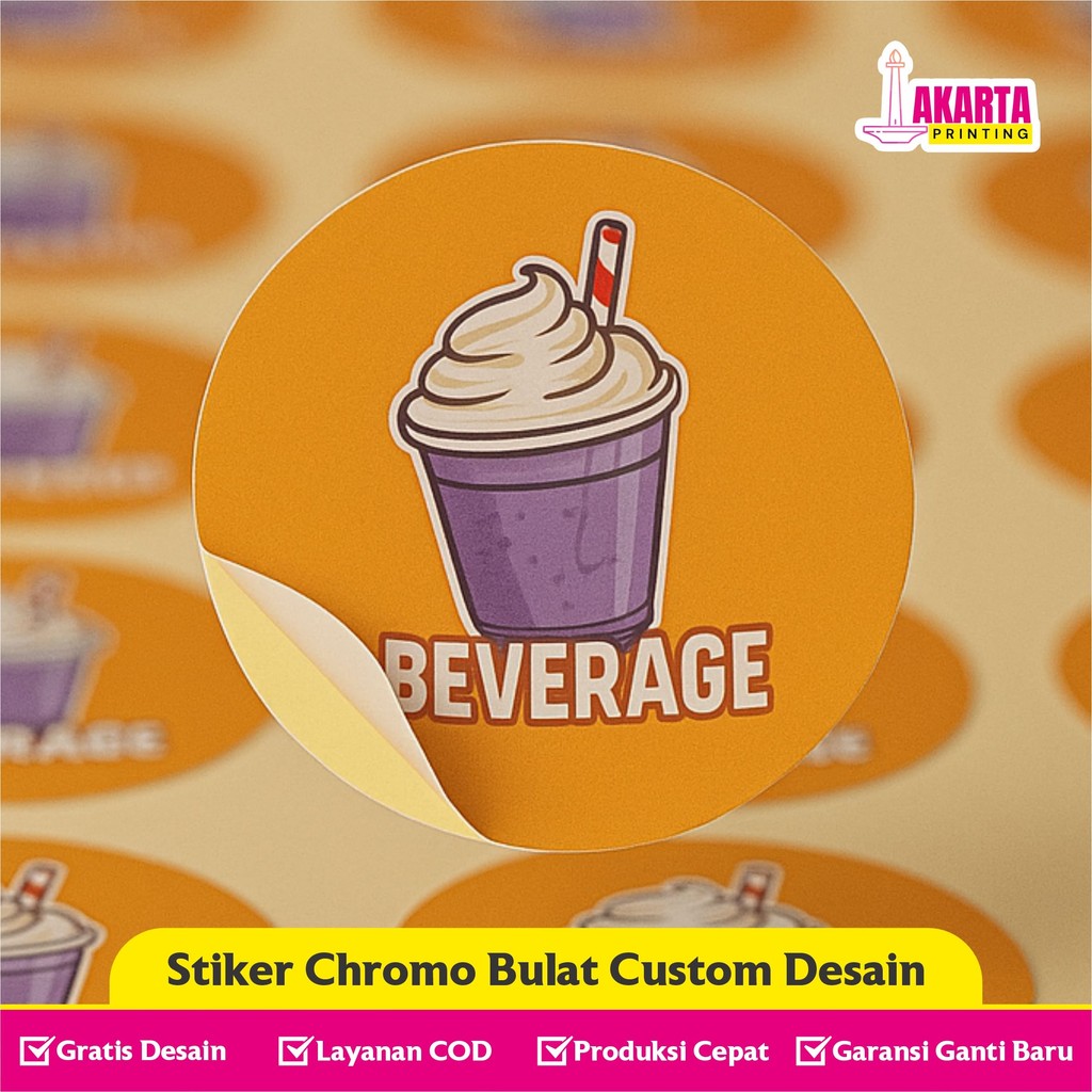 

Cetak Stiker Label Bulat Makanan Minuman Custom Bahan Bontak Cocok Kemasan Produk
