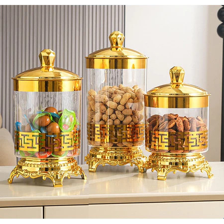 3pcs Toples kerupuk Set Mewah Toples Kedap Udara Mewah Topels Aesthetic Toples Kue Akrilik Toples Le