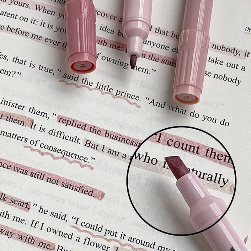 

4Pcs/Box Creative Gradient Dual-Head Highlighter Pen Student Eye Protection Colorful Marker Pen DIY Journal Decoration Tool