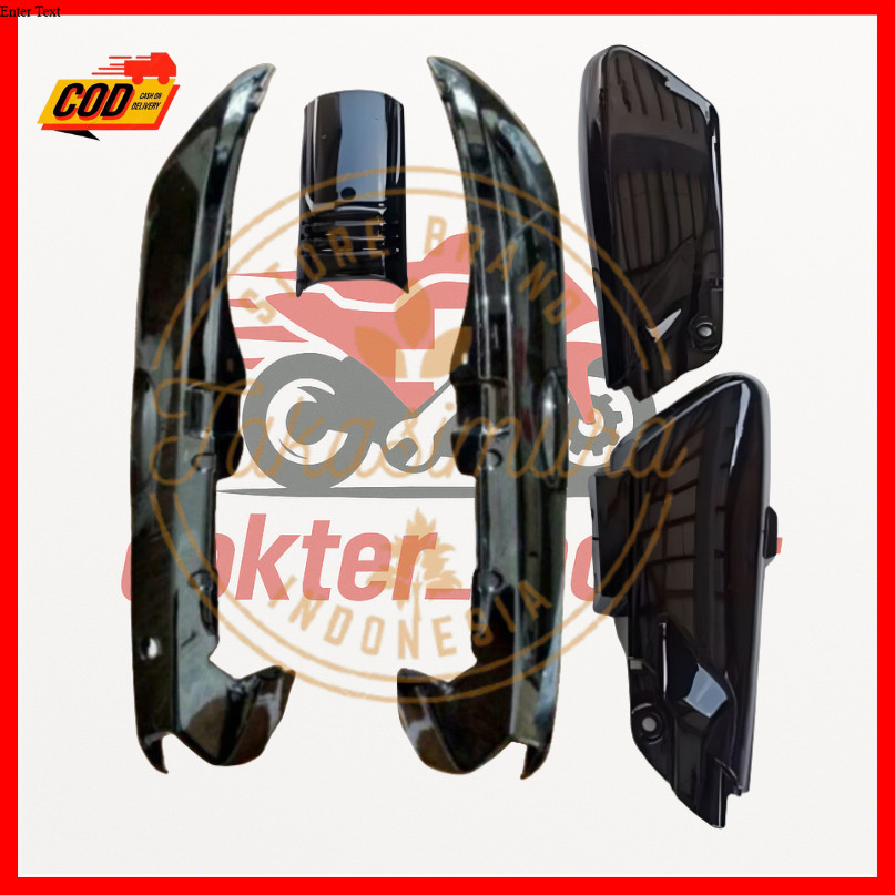 AJM - Cover body set L/R+panel+box aki astrea grand bulus 91-92 fullset hitam glosy ABS tebal