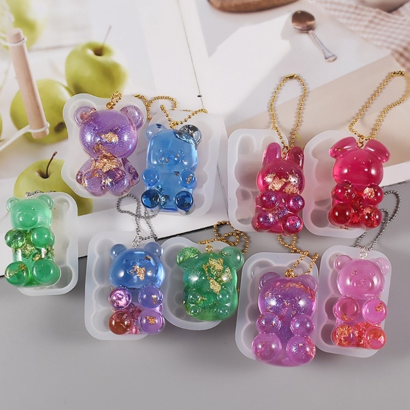 

Semi-dimensional Bear Silicone Mold Crystal Resin Epoxy Molds Jewelry Pendant Mold DIY Craft Decoration Keychain Pendant