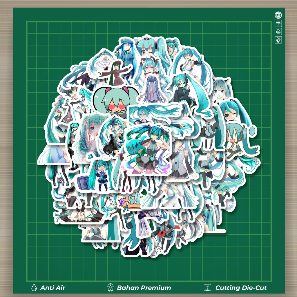 

HOT 50 PCS STIKER Music Series Hatsune Miku Mix 4 Fashion Cars Decal Dingin Kartu Album Custom Vinyl Anti Air- Sticker Aesthetic Buku Journal Koper Casing HP Tablet Laptop Helm Motor Botol Minum