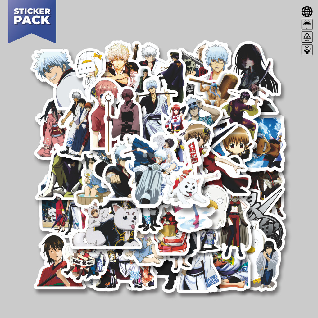 

[100PCS]Stiker Pack Stiker Anime Series Gintama Character Mix 1 Aesthetic Vinyl Anti Air Dekorasi Sticker Laptop Buku Journal Koper Helm Casing HP Gitar Helm Skateboard
