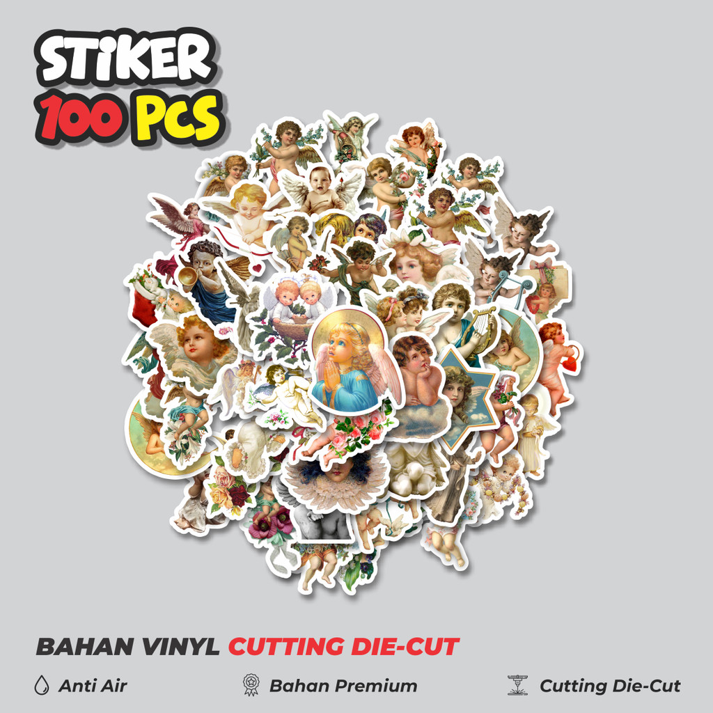 

Terbaru! 50 pcs Stiker Vintage Series Character Cherub Mix 1 Dekorasi Lucu Kreatif untuk Notebook, Skateboard, HP