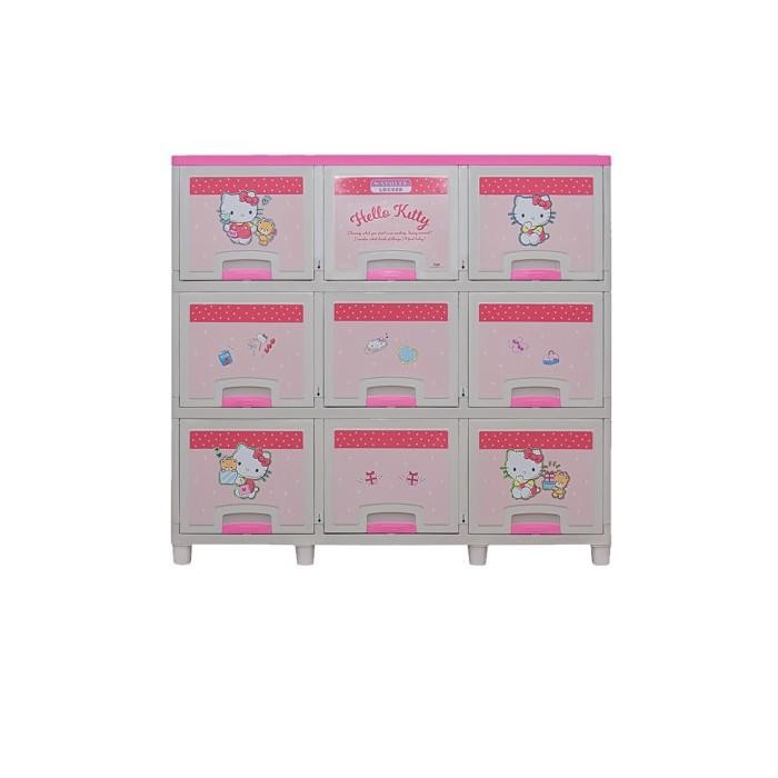 Napolly Locker Box Karakter Hello Kitty 9 ruang penyimpanan Lemari Furniture Plastik